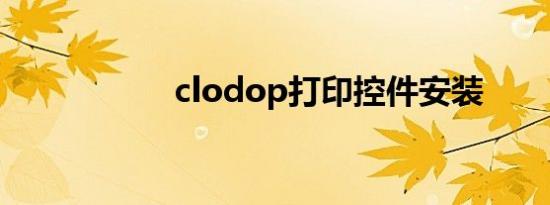 clodop打印控件安装