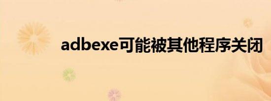 adbexe可能被其他程序关闭