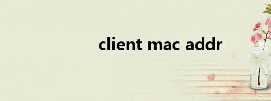 client mac addr