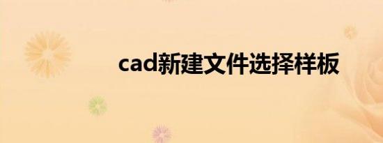 cad新建文件选择样板