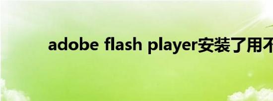 adobe flash player安装了用不