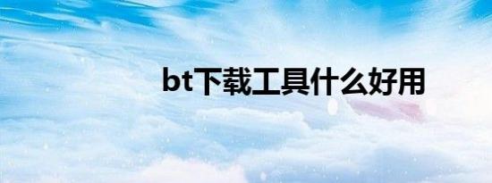 bt下载工具什么好用