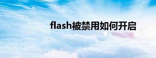 flash被禁用如何开启