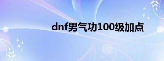 dnf男气功100级加点