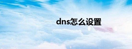 dns怎么设置