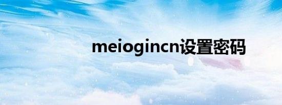 meiogincn设置密码