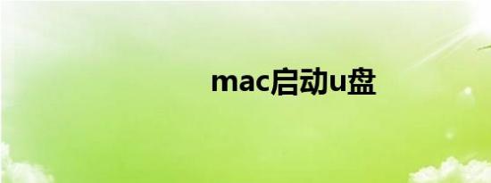 mac启动u盘