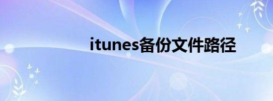 itunes备份文件路径