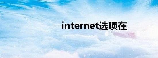 internet选项在