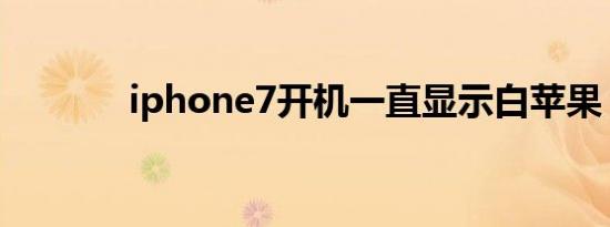 iphone7开机一直显示白苹果