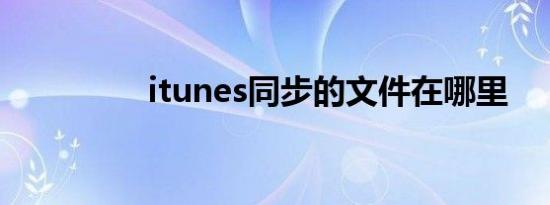 itunes同步的文件在哪里