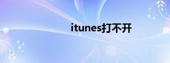 itunes打不开