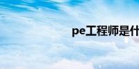 pe工程师是什么