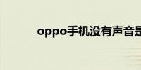 oppo手机没有声音是什么原因