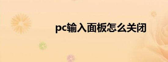 pc输入面板怎么关闭