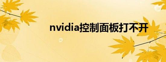 nvidia控制面板打不开