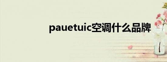 pauetuic空调什么品牌