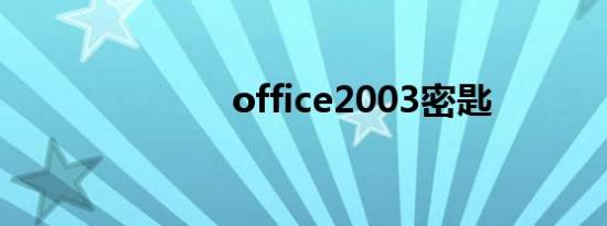 office2003密匙