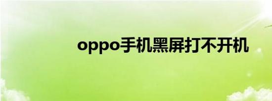 oppo手机黑屏打不开机