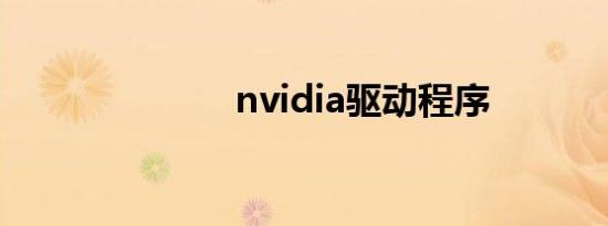 nvidia驱动程序