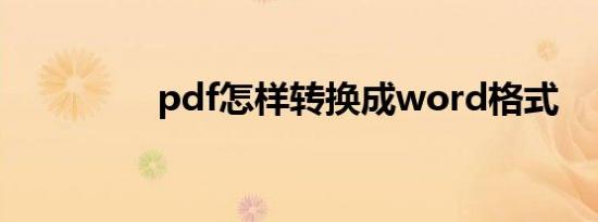 pdf怎样转换成word格式