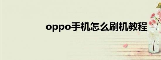 oppo手机怎么刷机教程