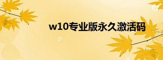 w10专业版永久激活码