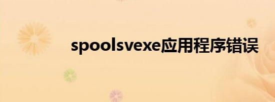 spoolsvexe应用程序错误