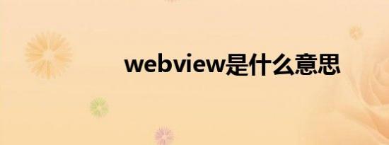 webview是什么意思