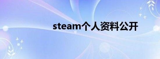 steam个人资料公开