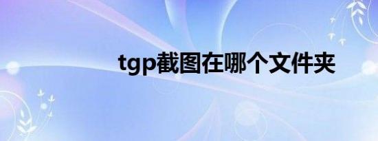 tgp截图在哪个文件夹