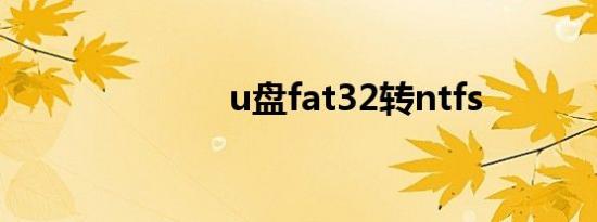 u盘fat32转ntfs