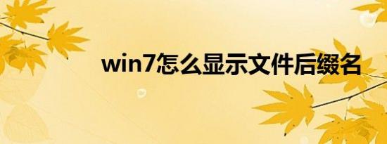 win7怎么显示文件后缀名