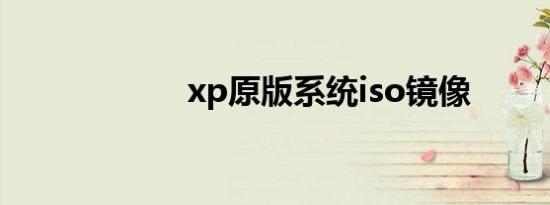 xp原版系统iso镜像