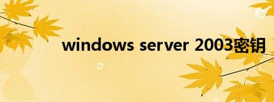 windows server 2003密钥