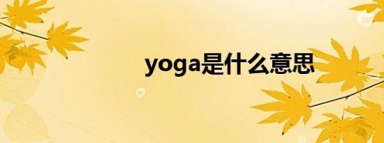 yoga是什么意思