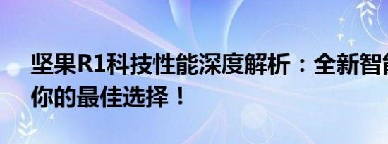 坚果R1科技性能深度解析：全新智能旗舰，你的最佳选择！