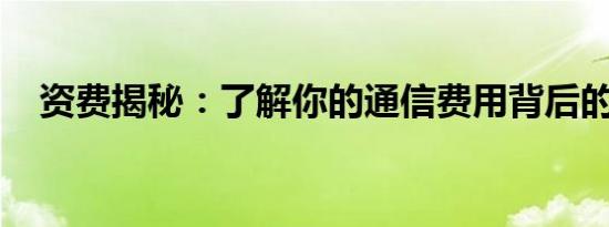 资费揭秘：了解你的通信费用背后的秘密